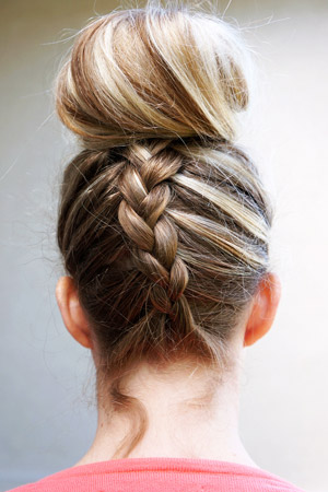 French Braided Topknot